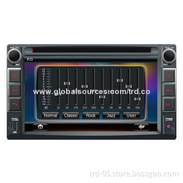 2-DIN Universal Car Navigation DVD Player with 6.2-nch TFT Digital Display., BT and iPod Function